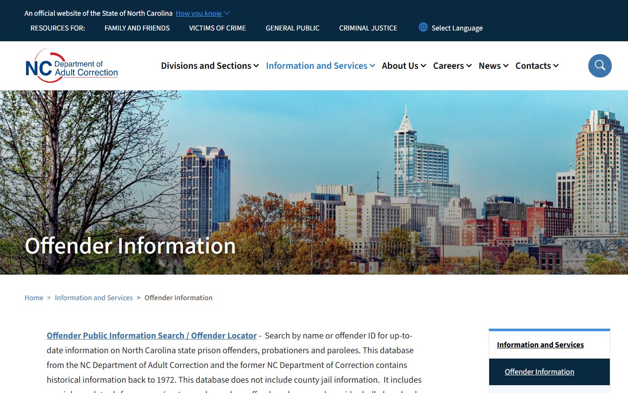 Richmond County arrest records NC DAC criminal offender searches source