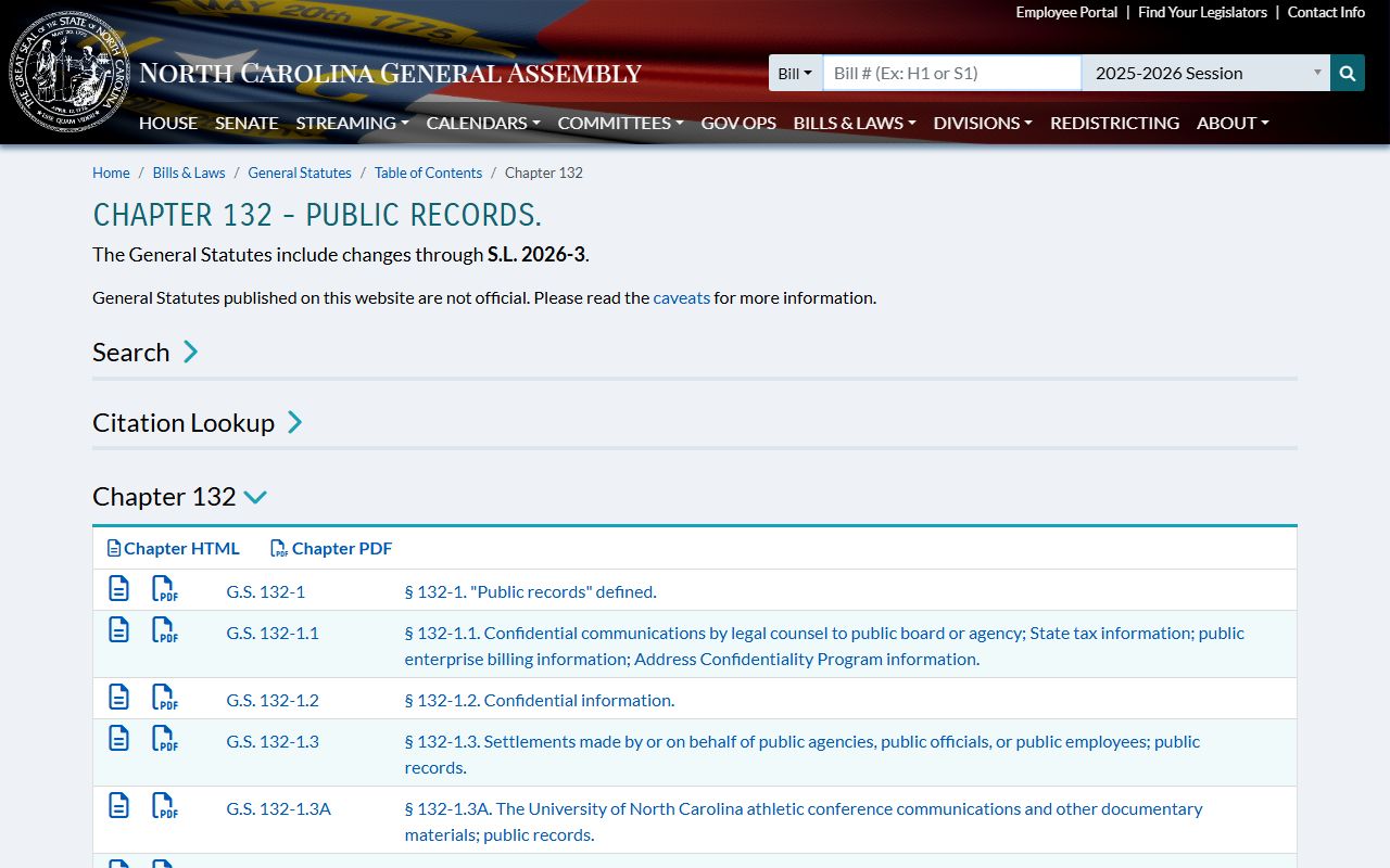 Richmond County court records North Carolina public records statute source