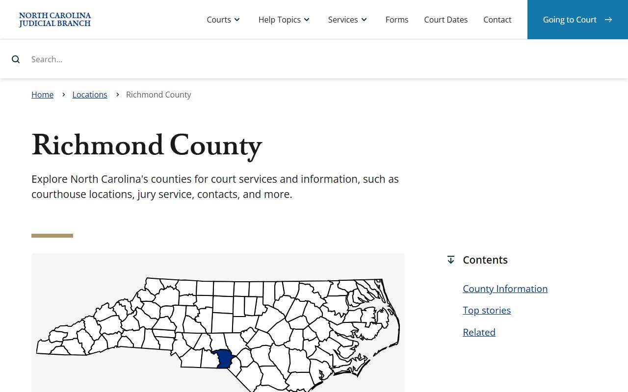 Richmond County court records Judicial Branch landing page
