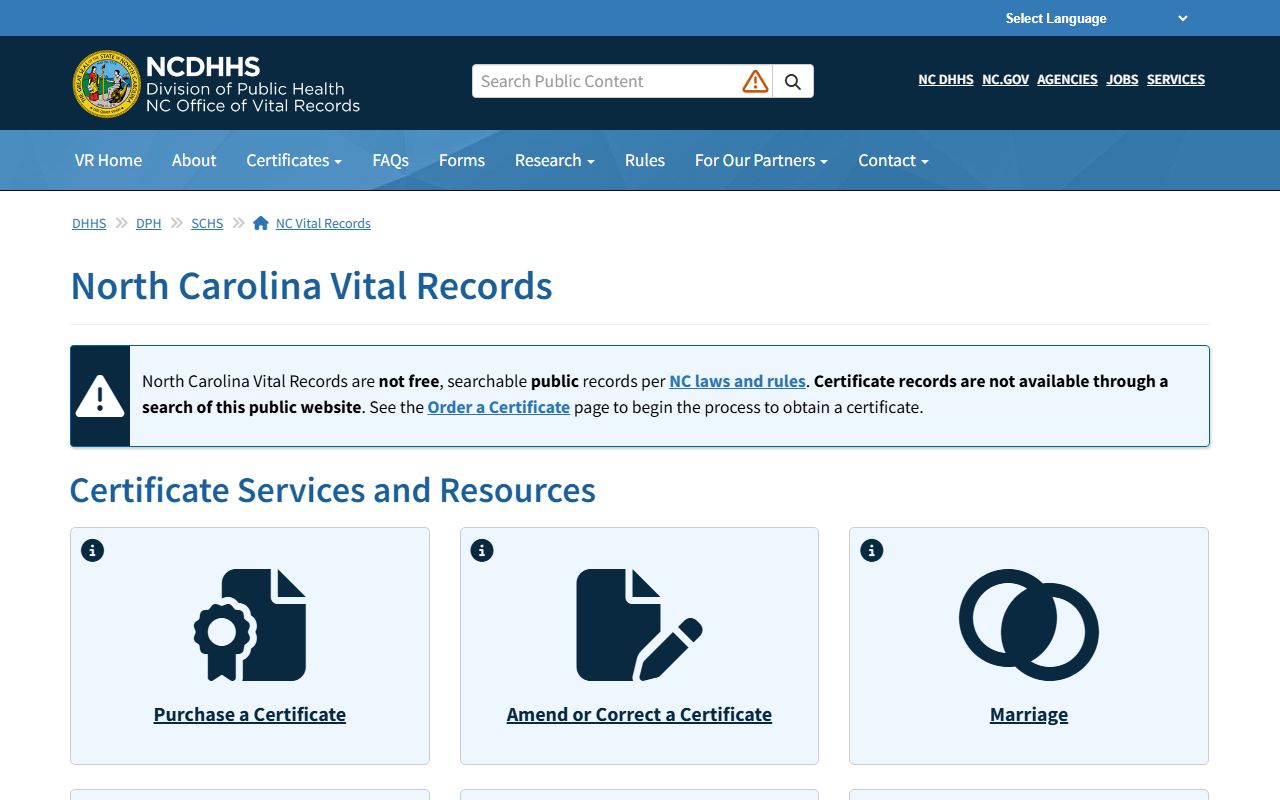 Richmond County probate records North Carolina Vital Records source